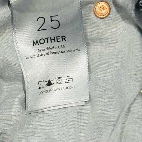 ππ MOTHER The Stunner Zip Ankle Step Fray Jeans | Train Stops Gray Womenβs Sz 25 - Picture 7 of 9